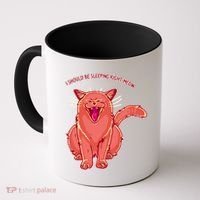 Crying Cat I should Be Sleeping Coffee Mug thumb 0