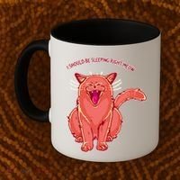 Crying Cat I should Be Sleeping Coffee Mug thumb 2