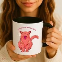 Crying Cat I should Be Sleeping Coffee Mug thumb 3