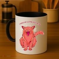 Crying Cat I should Be Sleeping Coffee Mug thumb 4
