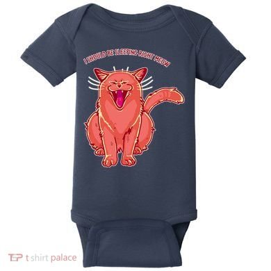 Crying Cat I should Be Sleeping Baby Bodysuit