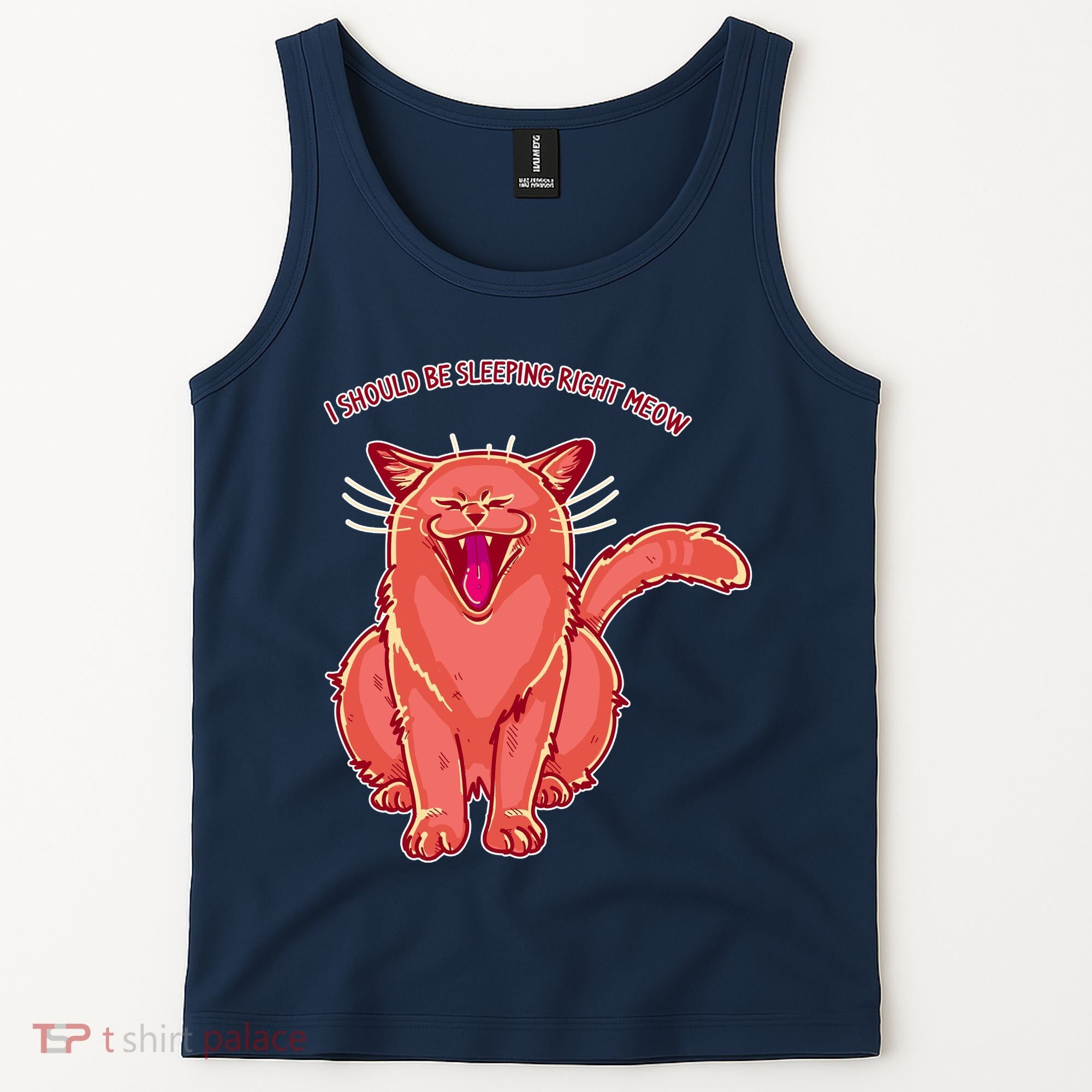 Crying Cat I should Be Sleeping Tank Top