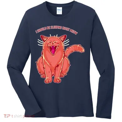 Crying Cat I should Be Sleeping Women's Long Sleeve Shirt