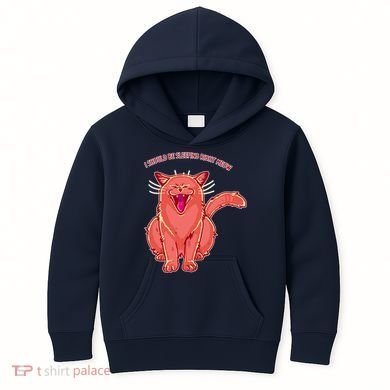 Crying Cat I should Be Sleeping Kids Hoodie