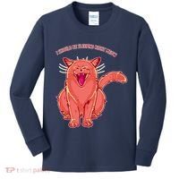 Crying Cat I should Be Sleeping Kids Long Sleeve Shirt thumb 0