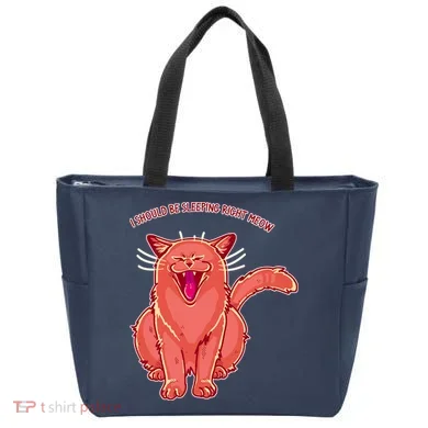 Crying Cat I should Be Sleeping Tote Bag