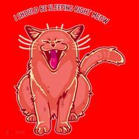 Crying Cat I should Be Sleeping Santa Hat thumb 1