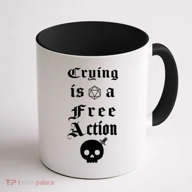 Crying Is A Free Action Gaming Coffee Mug back