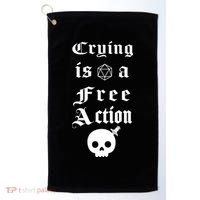 Crying Is A Free Action Gaming Golf Towel thumb 0