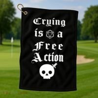 Crying Is A Free Action Gaming Golf Towel thumb 1