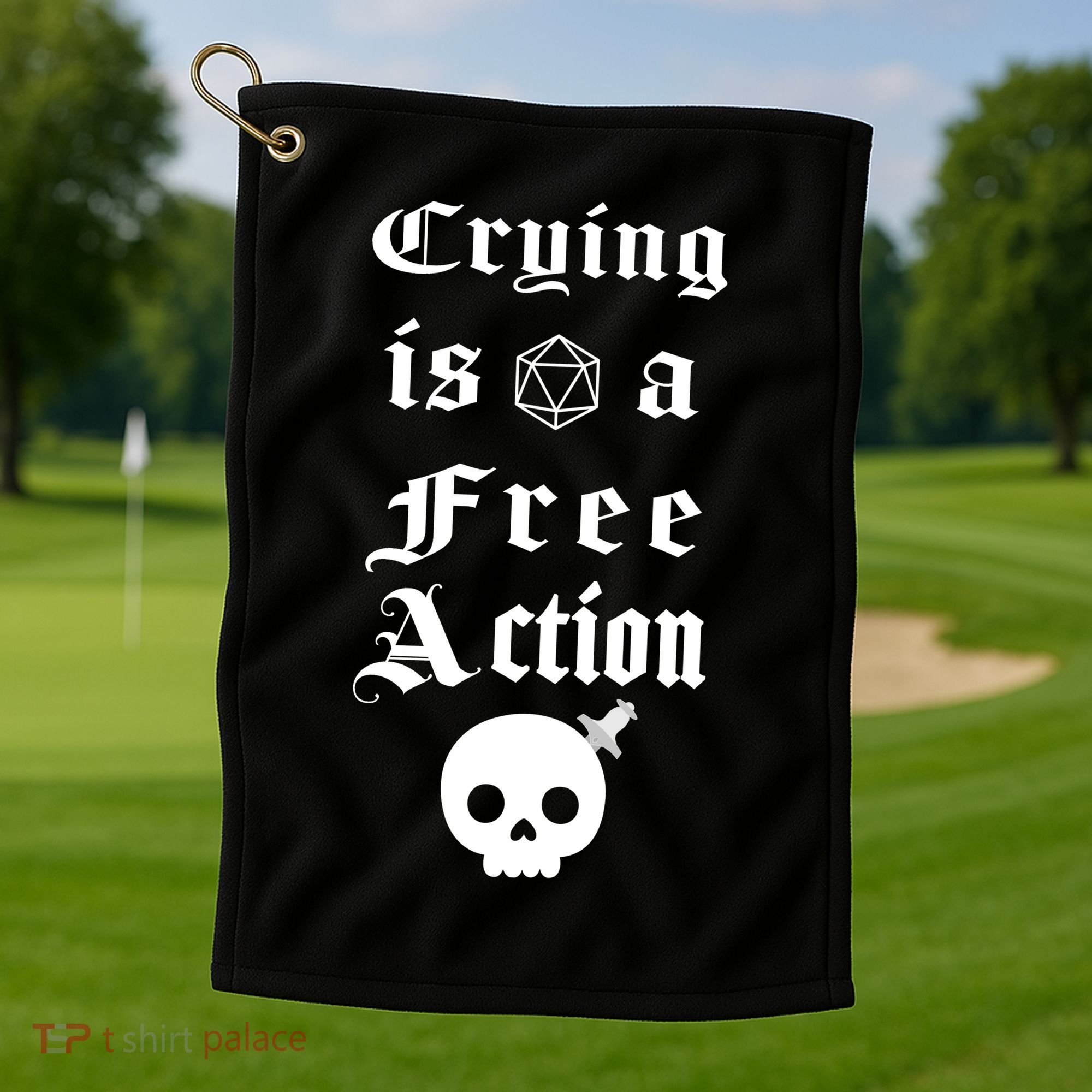 Crying Is A Free Action Gaming Golf Towel