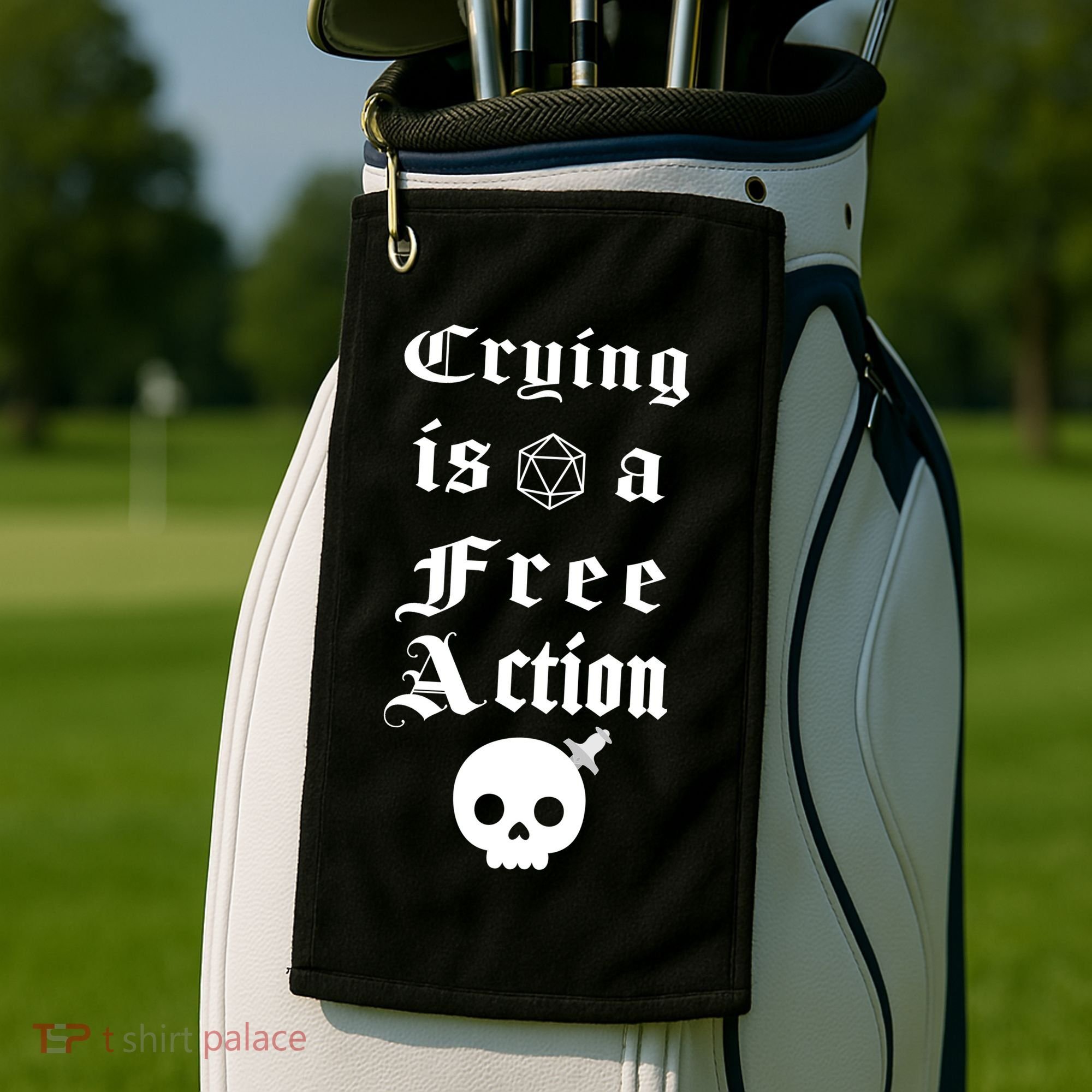 Crying Is A Free Action Gaming Golf Towel
