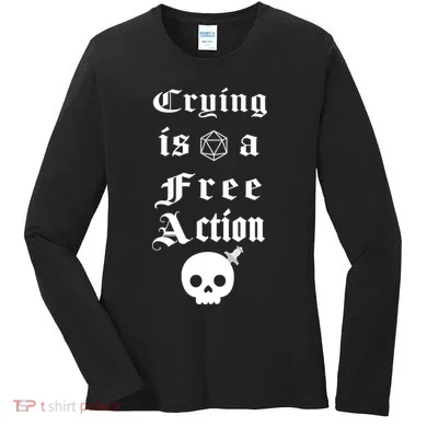 Crying Is A Free Action Gaming Women's Long Sleeve Shirt