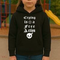 Crying Is A Free Action Gaming Kids Hoodie thumb 3