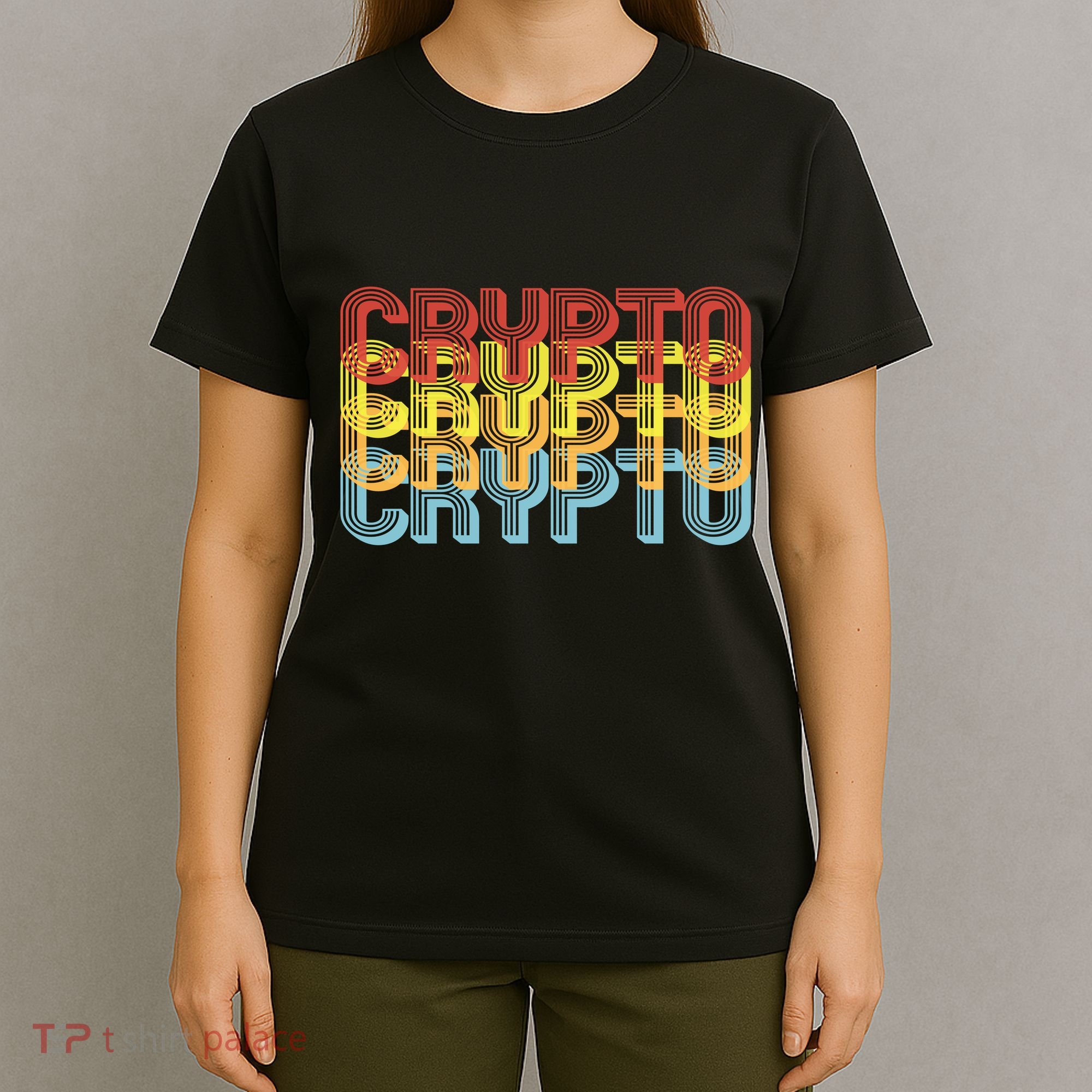 Crypto Crypto Crypto Crypto Retro Style T-Shirt