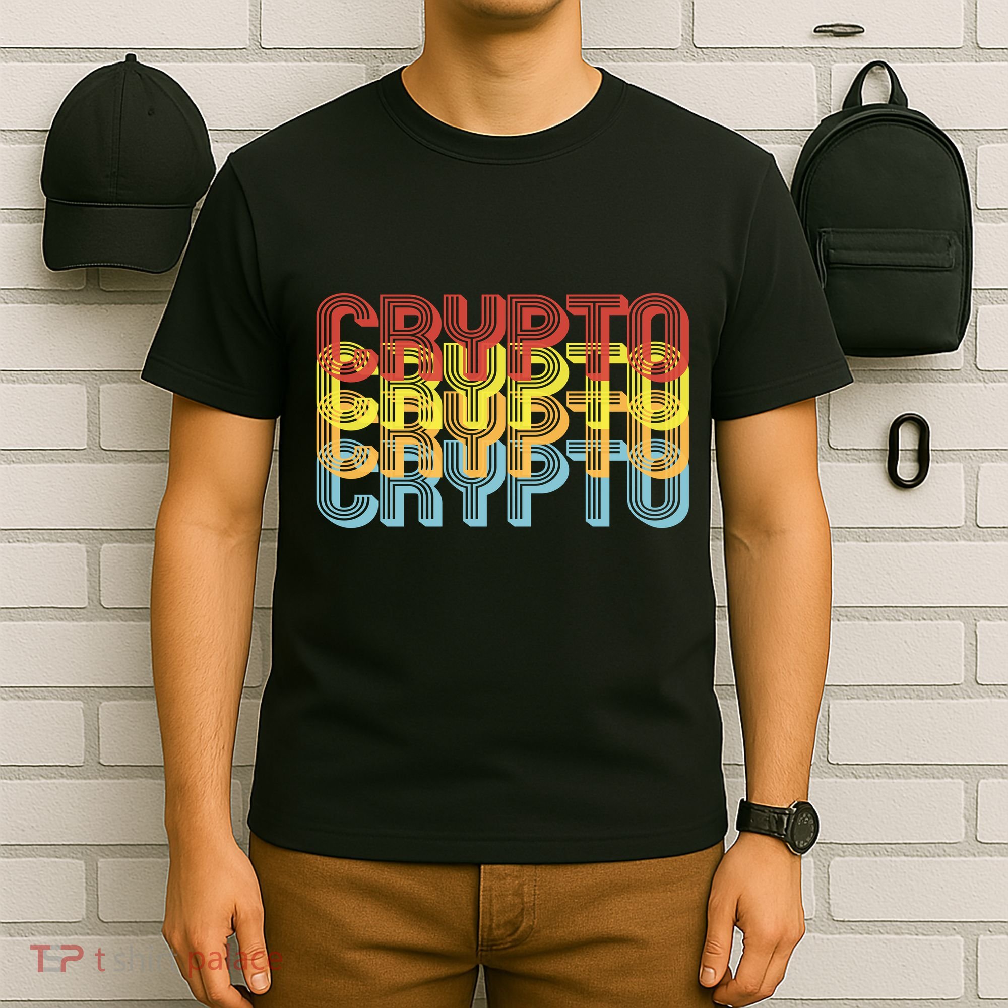 Crypto Crypto Crypto Crypto Retro Style T-Shirt