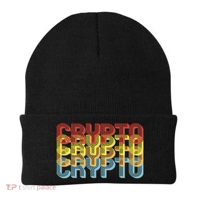 Crypto Crypto Crypto Crypto Retro Style Beanie