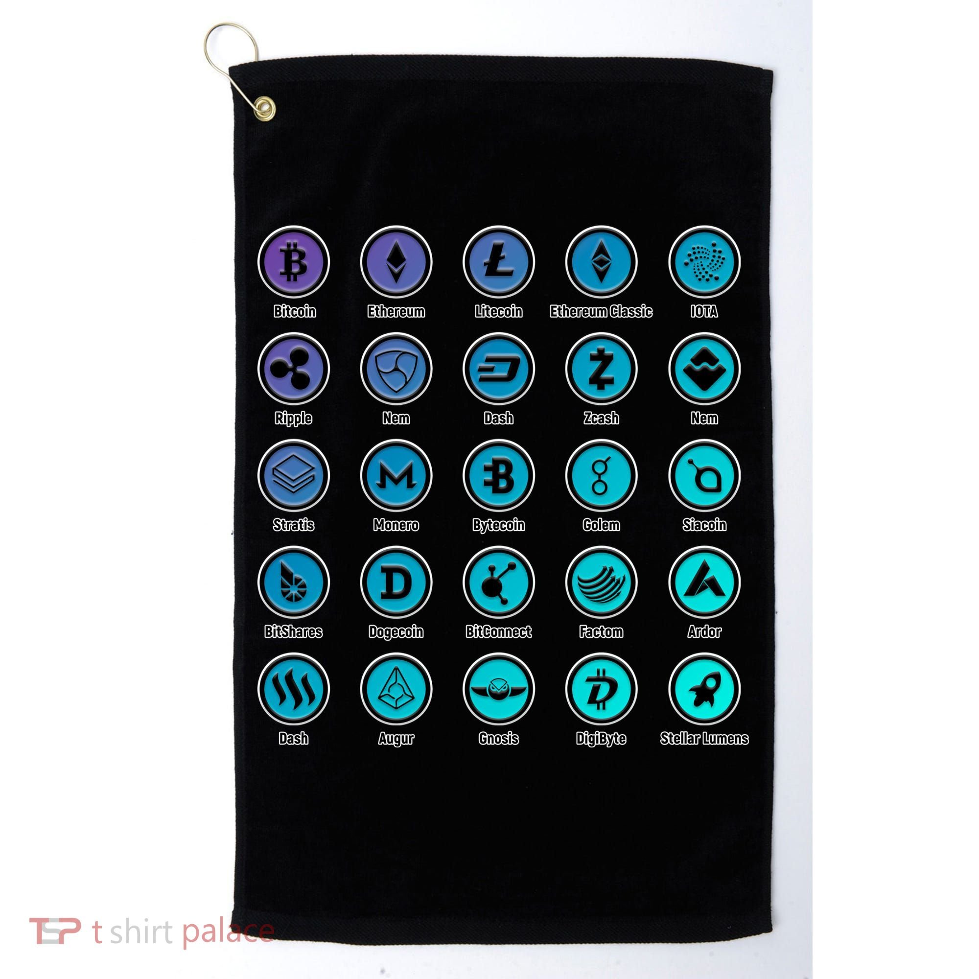 Crypto Currency Logos Coinbase Golf Towel