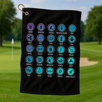 Crypto Currency Logos Coinbase Golf Towel thumb 1
