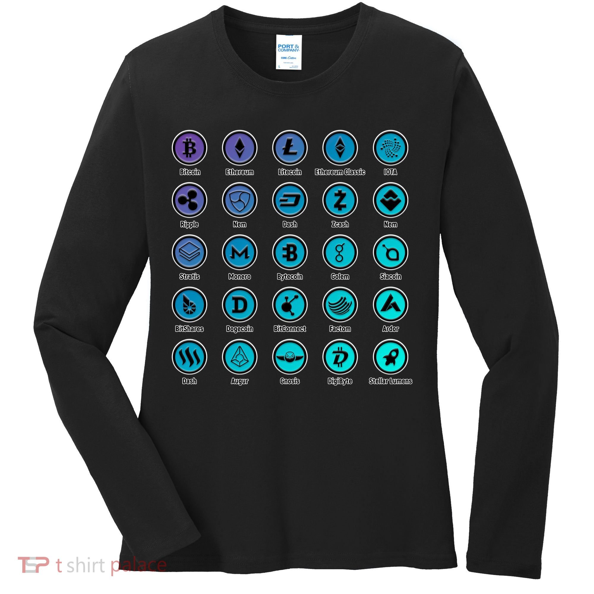 Crypto Currency Logos Coinbase Women's Long Sleeve Shirt