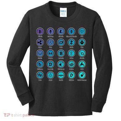 Crypto Currency Logos Coinbase Kids Long Sleeve Shirt