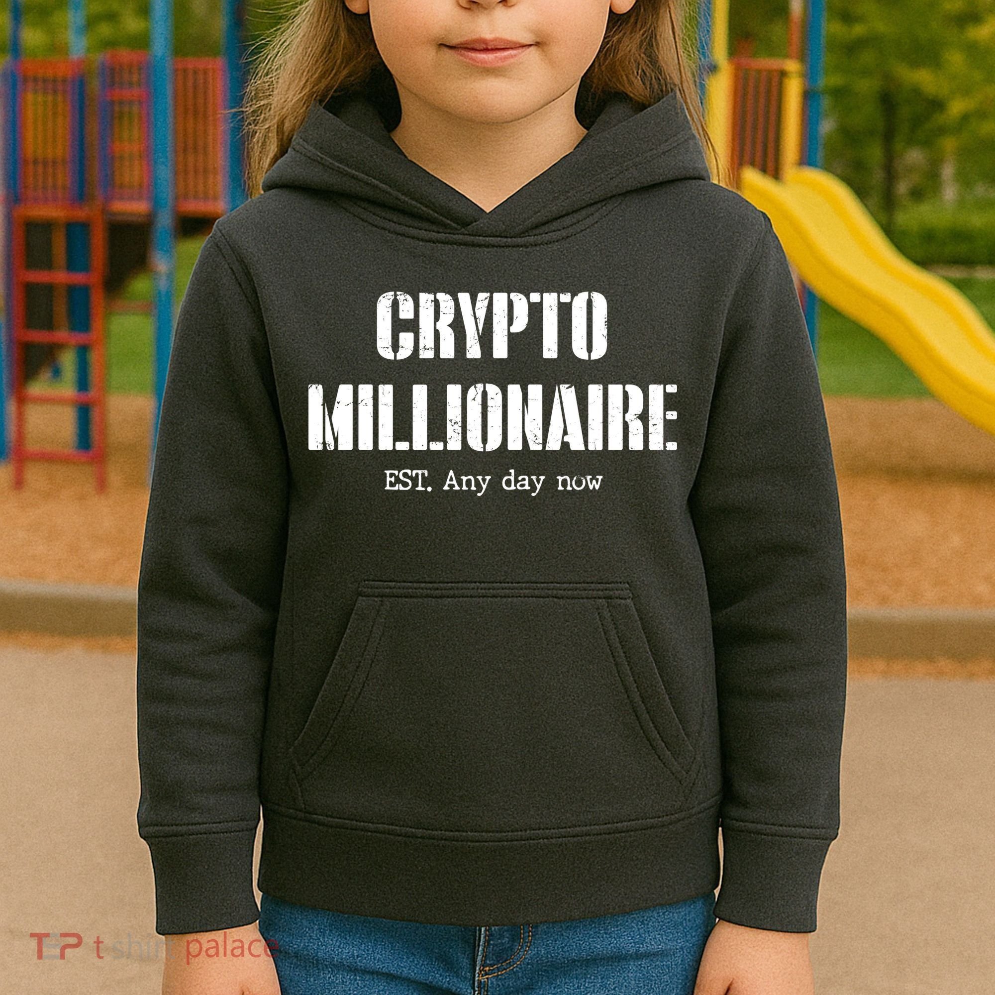 Crypto Millionaire Est. Any Day Now Kids Hoodie