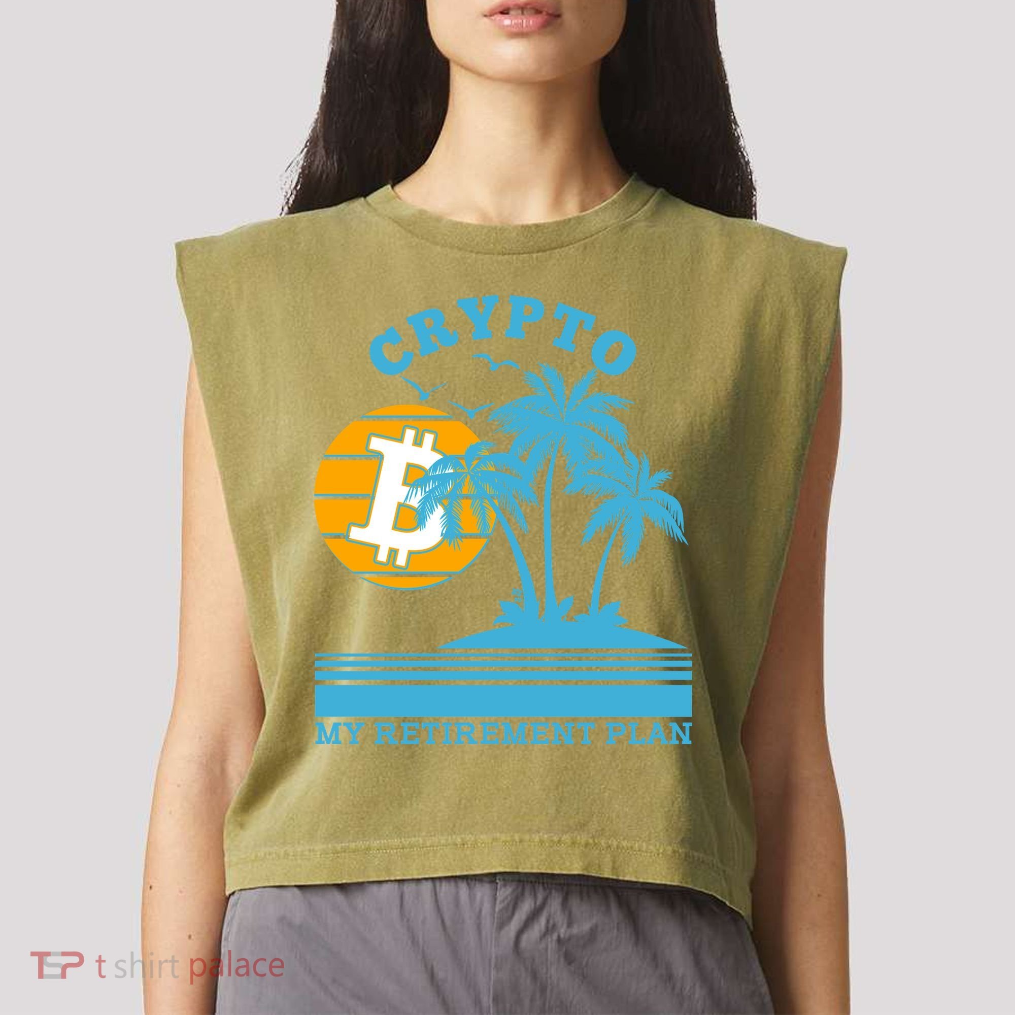 Crypto My Retirement Plan Garment-Dyed Women's Muscle Tee