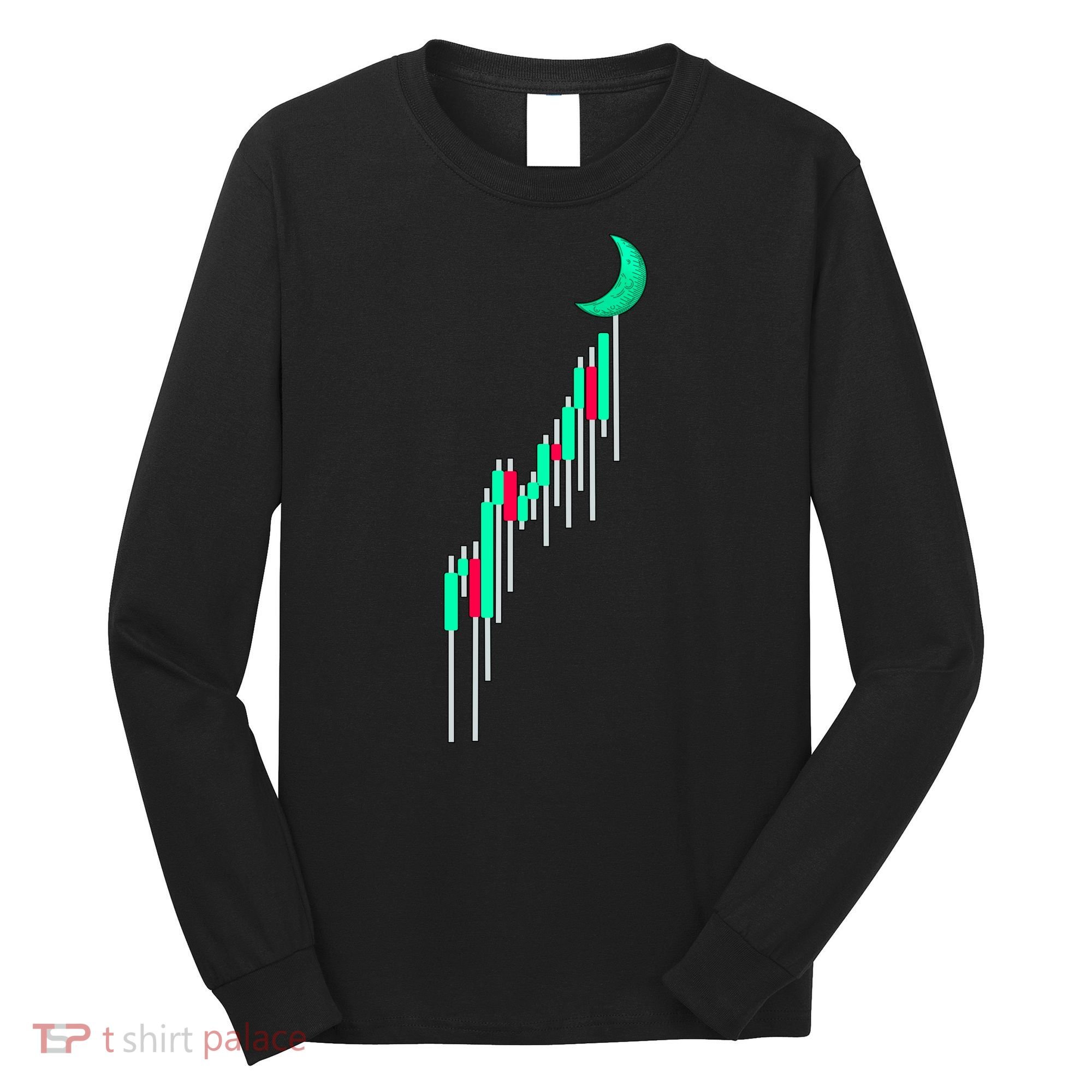 Crypto To The Moon Trading Hodl Stock Chart Long Sleeve Shirt