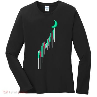 Crypto To The Moon Trading Hodl Stock Chart Women's Long Sleeve Shirt