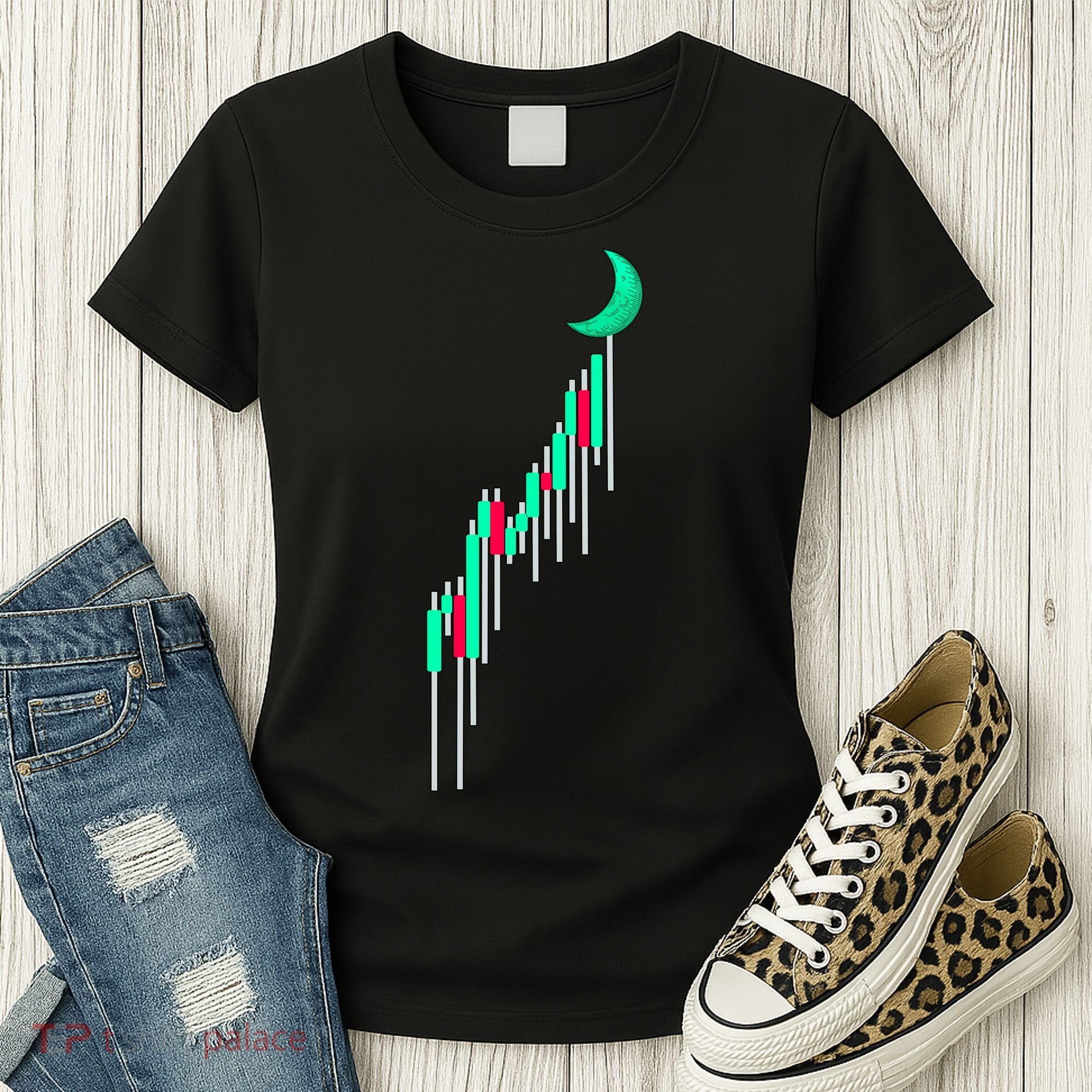 Crypto To The Moon Trading Hodl Stock Chart Women's T-Shirt