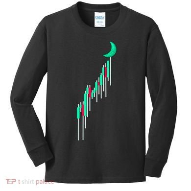Crypto To The Moon Trading Hodl Stock Chart Kids Long Sleeve Shirt