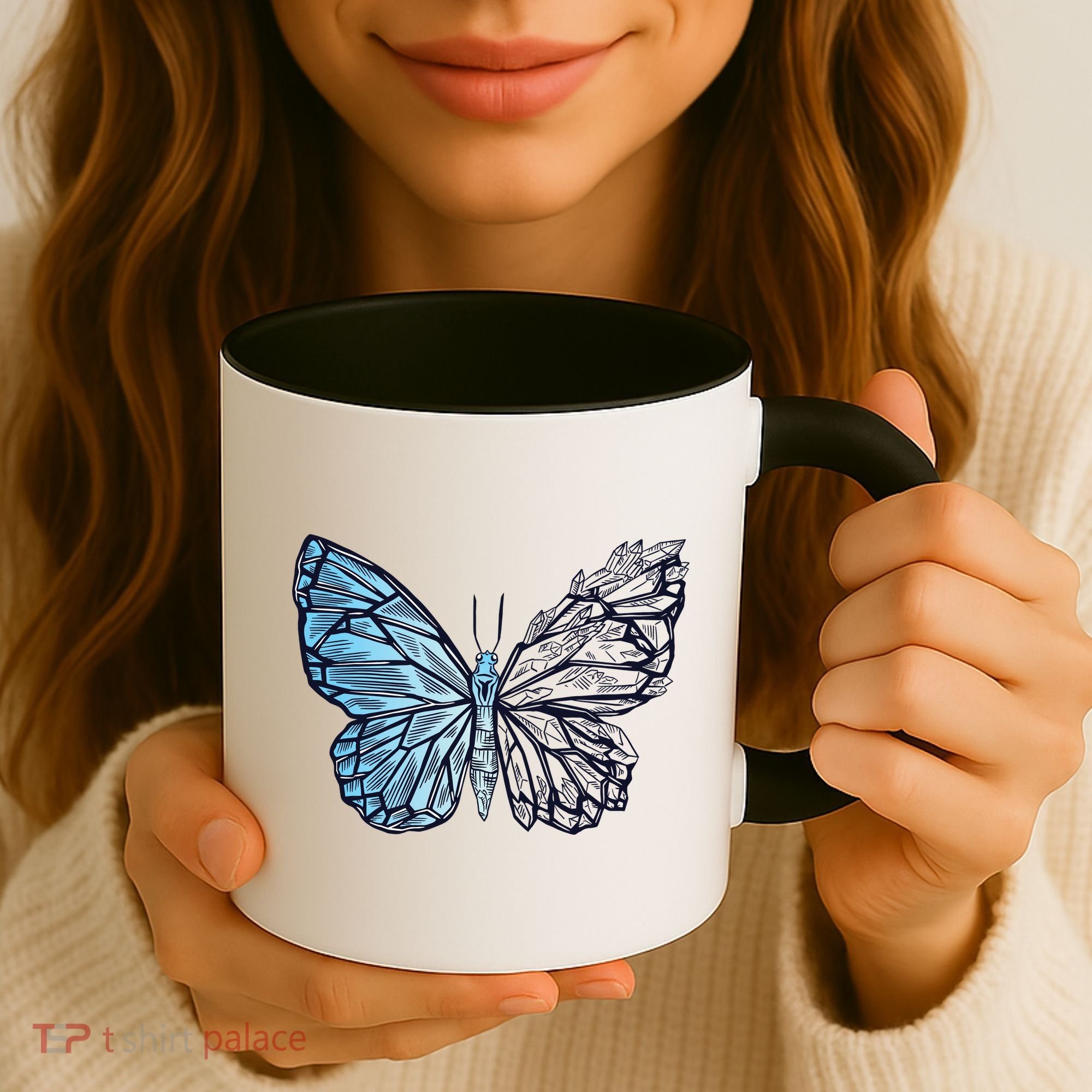 Crystal Butterfly Coffee Mug