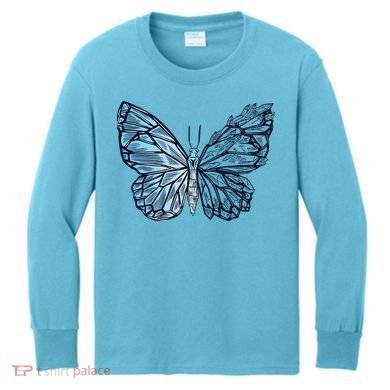 Crystal Butterfly Kids Long Sleeve Shirt