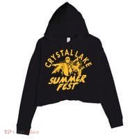 Crystal Lake Summer Fest Horror Movie Fan Crop Fleece Hoodie thumb 0