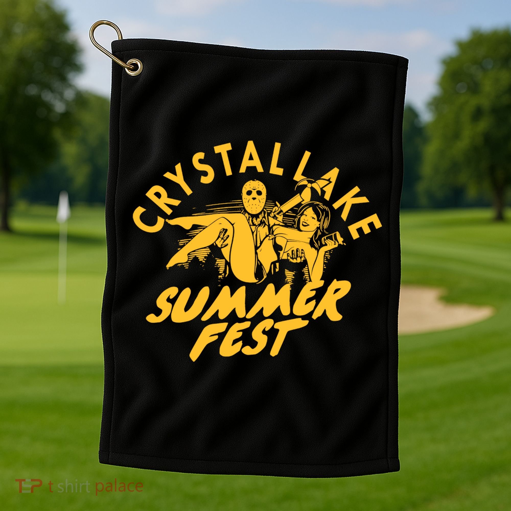 Crystal Lake Summer Fest Horror Movie Fan Golf Towel