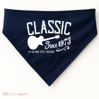 Classic Since 1973 And Still Rockin 50th Birthday USA-Made Doggie Bandana thumb 0