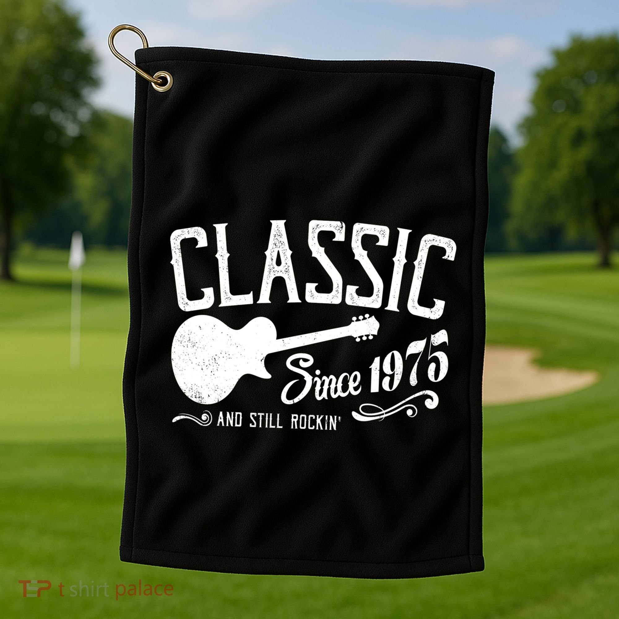 Classic Since 1975 And Still Rockin 50th Birthday Golf Towel