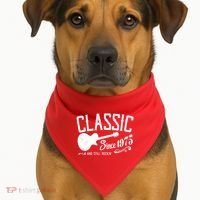 Classic Since 1975 And Still Rockin 50th Birthday USA-Made Doggie Bandana thumb 1