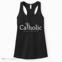 Catholic Since 33 Ad Crucifix Jesus Eucharist Christianity Women's Tank Top thumb 0