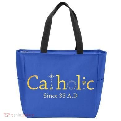 Catholic Since 33 AD Crucifix Jesus Eucharist Christianity Gift Tote Bag