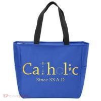 Catholic Since 33 AD Crucifix Jesus Eucharist Christianity Gift Tote Bag thumb 0