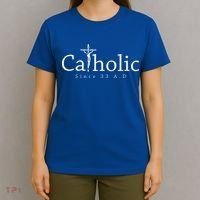 Catholic Since 33 AD Crucifix Jesus Eucharist Christianity T-Shirt thumb 4