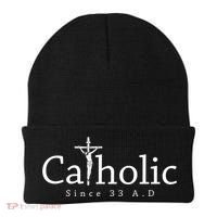 Catholic Since 33 Ad Crucifix Jesus Eucharist Christianity Gift Beanie thumb 0