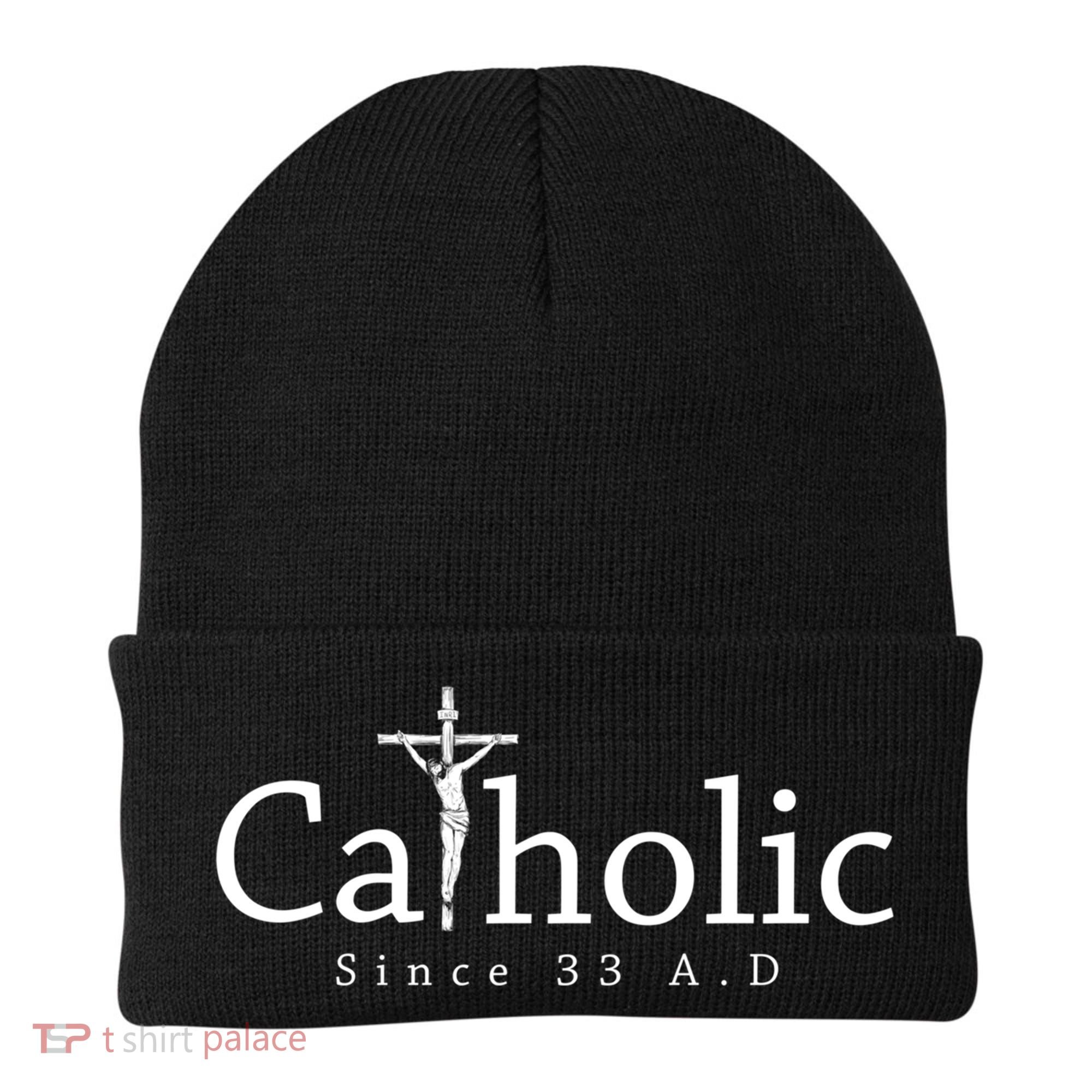 Catholic Since 33 Ad Crucifix Jesus Eucharist Christianity Gift Beanie