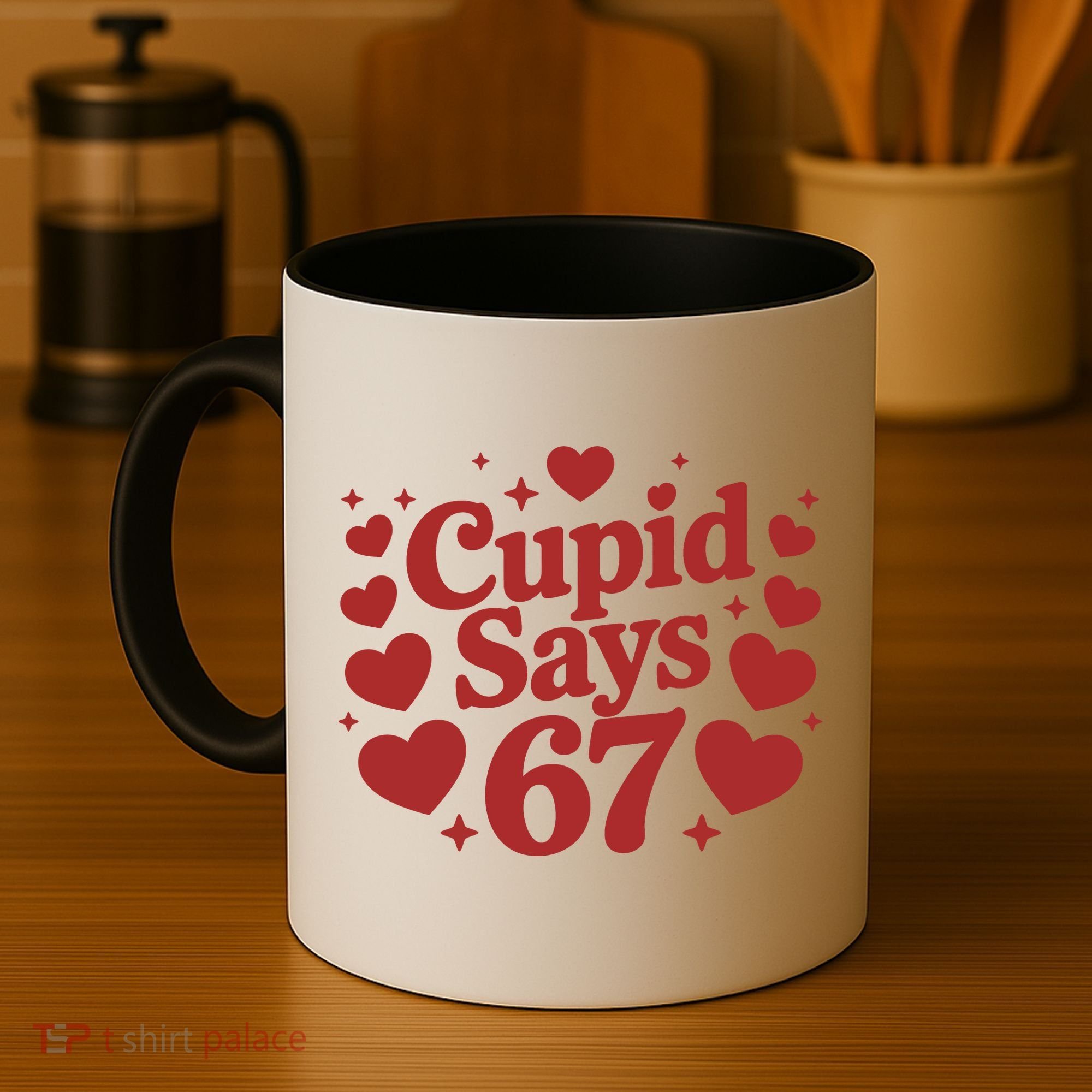 Cupid Says 67 Funny 6-7 Valentines Day Coffee Mug
