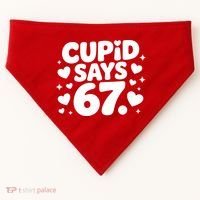 Cupid Says 67 Funny 6-7 Valentines Day USA-Made Doggie Bandana thumb 0