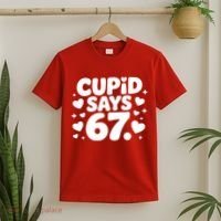 Cupid Says 67 Funny 6-7 Valentines Day T-Shirt thumb 2
