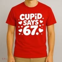 Cupid Says 67 Funny 6-7 Valentines Day T-Shirt thumb 3