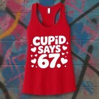 Cupid Says 67 Funny 6-7 Valentines Day Women's Tank Top thumb 3