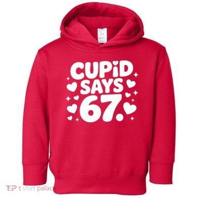 Cupid Says 67 Funny 6-7 Valentines Day Toddler Hoodie